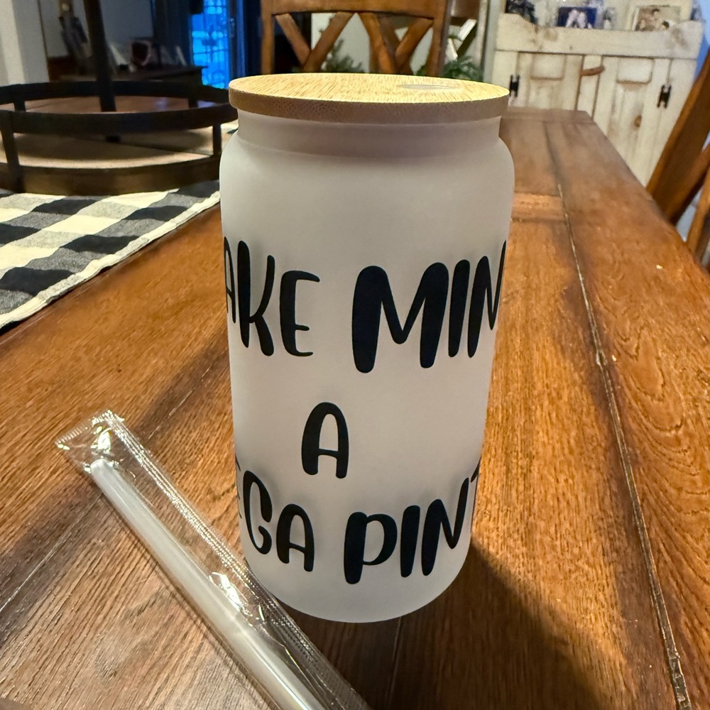 Make Mine A Mega Pint glass - brand new